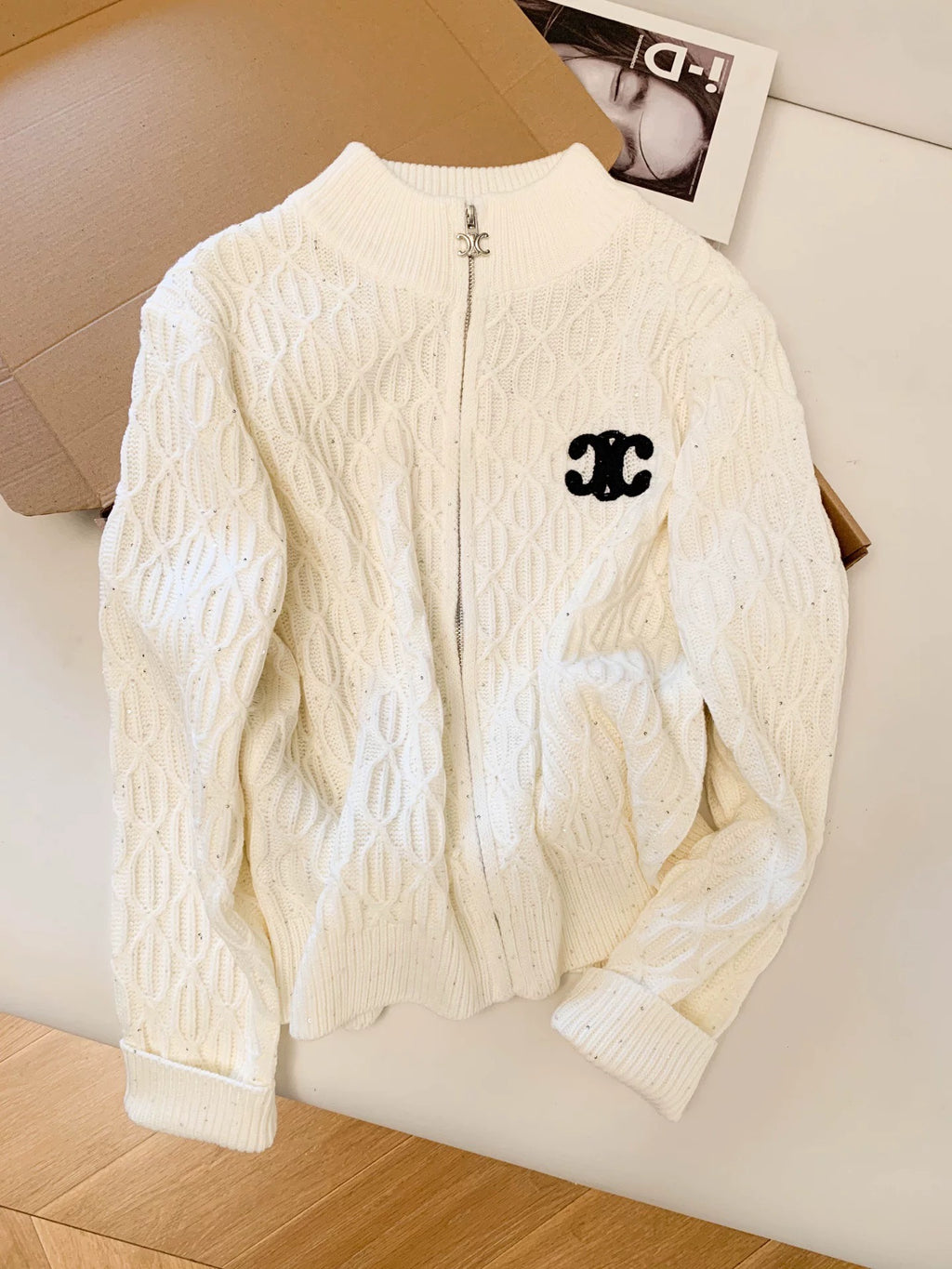CLNE SHINY WOOL STRICKJACKE