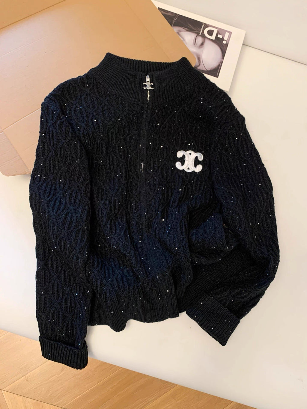 CLNE SHINY WOOL STRICKJACKE